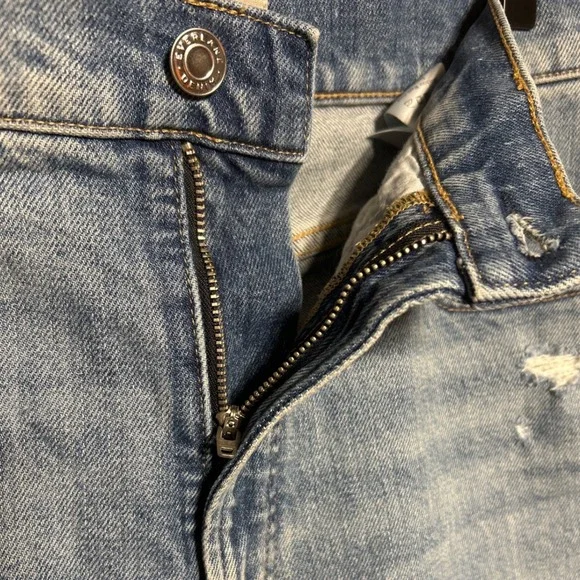 Everlane The Way High Jean Light Wash Distressed Raw Hem Size 28 - Picture 4 of 12